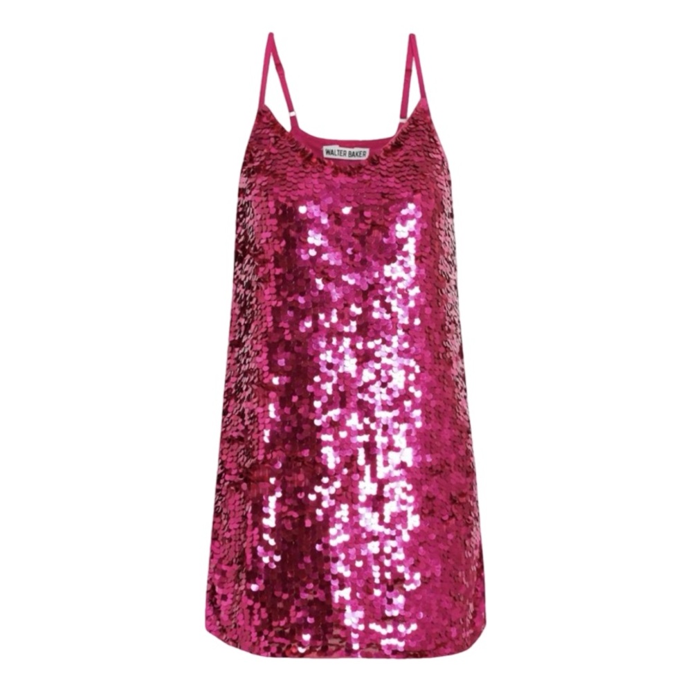 Walter Baker Dolla Sequin Mini Dress NWT Fuchsia Pink Small - Picture 7 of 12